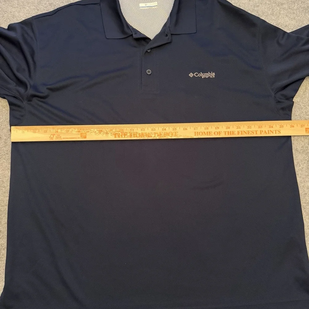 Columbia PFG Men's Polo Shirt Omni-Shade Fishing Golf Top Vented UV Pro Navy XL